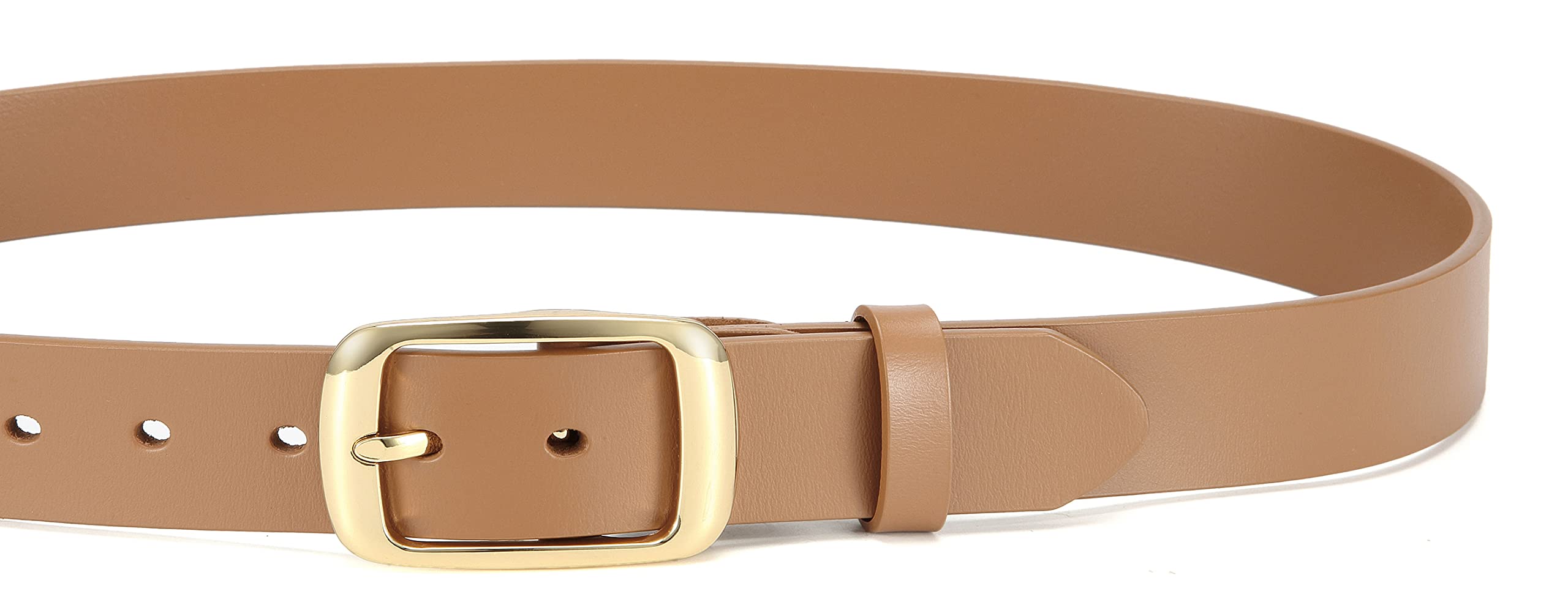 CHAOREN Womens Belts for Jeans - Brown Leather Belt Women 1.3" Width - Genuine Leather Crafted by Hand