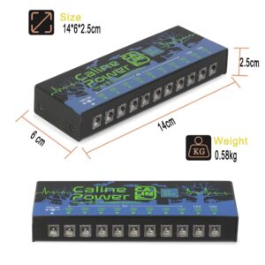 Caline CP-207 Guitar Pedal Power Supply, True Isolated Pedal Board Power Supply with 10 Totally Isolated DC 9V/12V/18V Outputs(100mA/300mA/500mA), Noiselessly