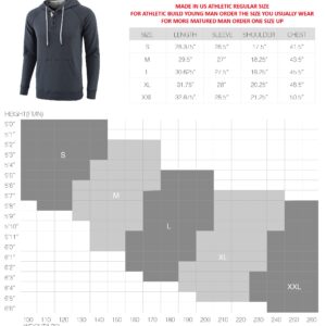 Vetemin Men's Casual Athletic Midweight Comfy Soft Fleece Active Sports Pullover Henley Hoodie Sweatshirt Black/H.Oatmeal L