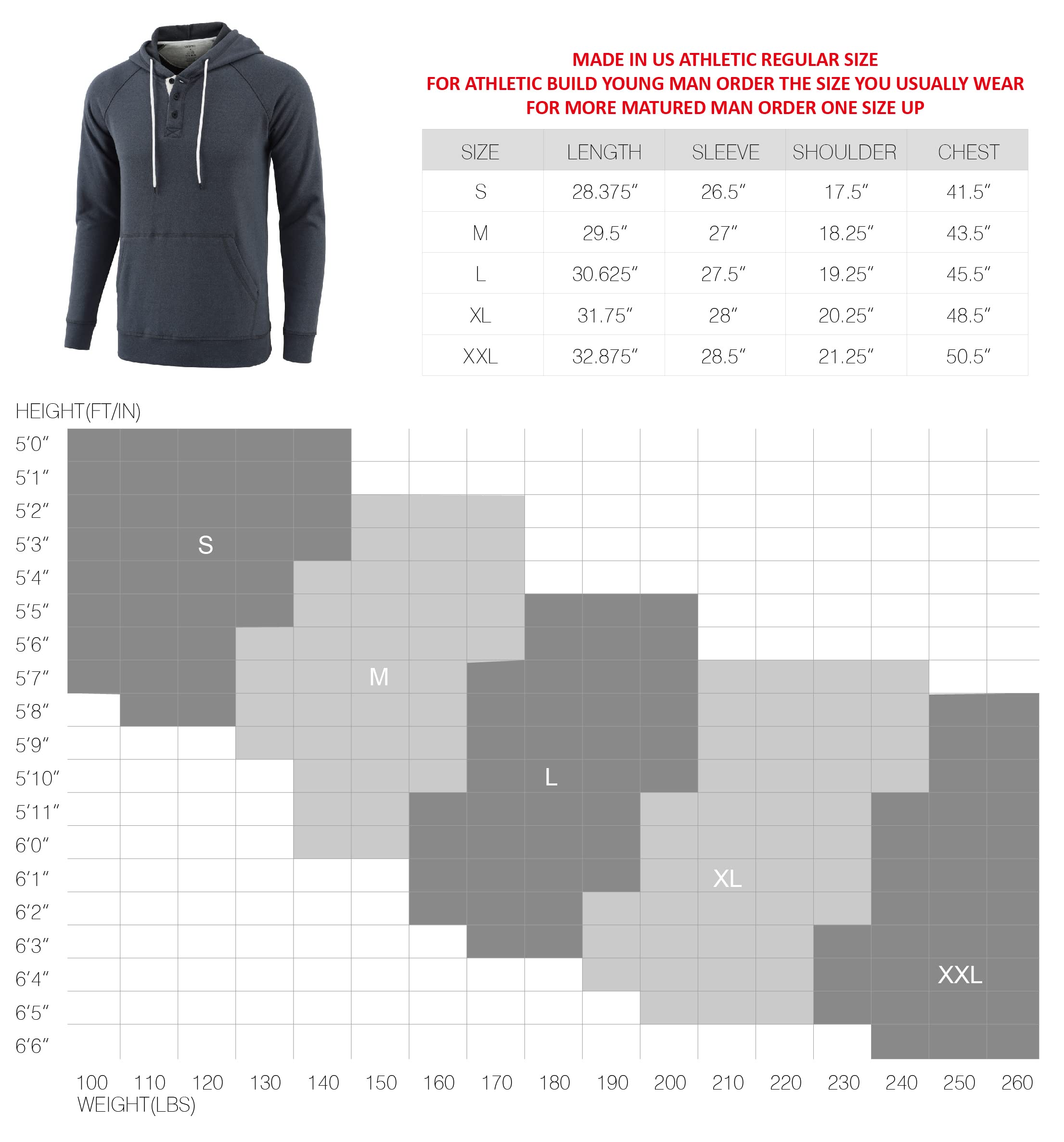 Vetemin Men's Casual Athletic Midweight Comfy Soft Fleece Active Sports Pullover Henley Hoodie Sweatshirt Black/H.Oatmeal L