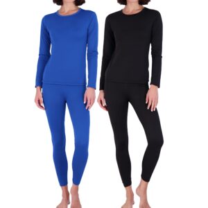 2 Pack: Womens Thermal Underwear Set Thermal Underwear for Women Fleece Lined Legging Long Johns Skiing Warm Apparel - Set 7, M