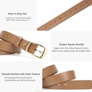 CHAOREN Womens Belts for Jeans - Brown Leather Belt Women 1.3" Width - Genuine Leather Crafted by Hand