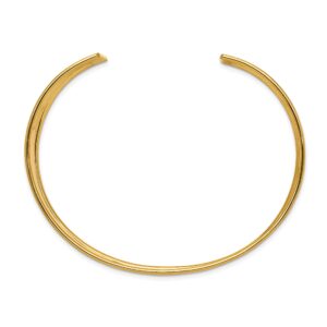 Avariah Solid 14k Yellow Gold 19mm Hammered Polished Cuff Bangle - Made In Italy