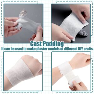 12 Rolls Cast Padding Individual Pack Soft Cotton Undercast Padding Wrap Use with Plaster Cloth Gauze Bandage for Halloween Wrap Bandage Art, Body Casts, Mask Making, Craft (3 Inch x 8.8 ft)