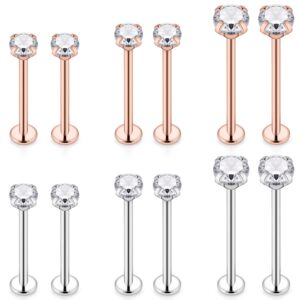 xwnskvvz 14g different size cheek piercing jewelry for women men crystal ashley piercing jewelry lip jewelry dimple studs tongue rings with flat back