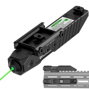 toughsoul rifle green blue red laser sight compatible with m-lok picatinny rail, rechargeable low-profile tactical rifle laser sight with strobe function