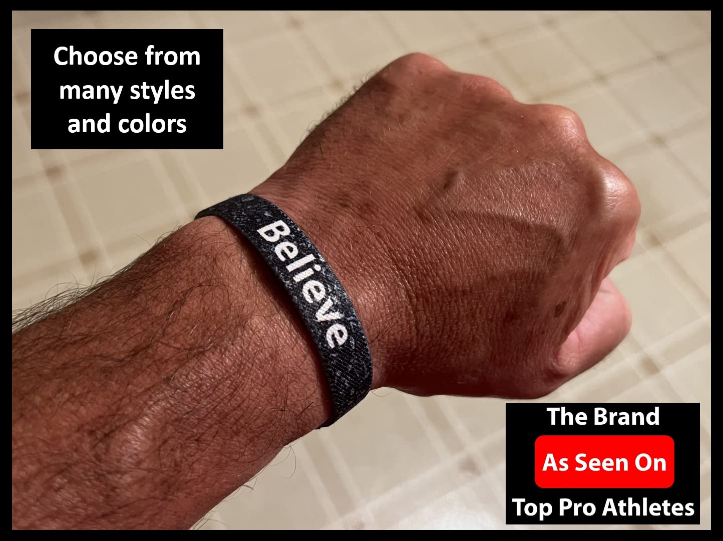 We Keep You Motivated Motivational & Inspirational Bracelet – Believe Uplifting Positive Affirmations Reversible Stretch Wristband - Encouragement Focus Fitness Sports Motivation LLC