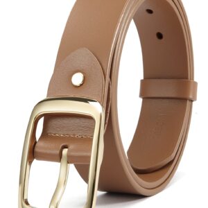 CHAOREN Womens Belts for Jeans - Brown Leather Belt Women 1.3" Width - Genuine Leather Crafted by Hand