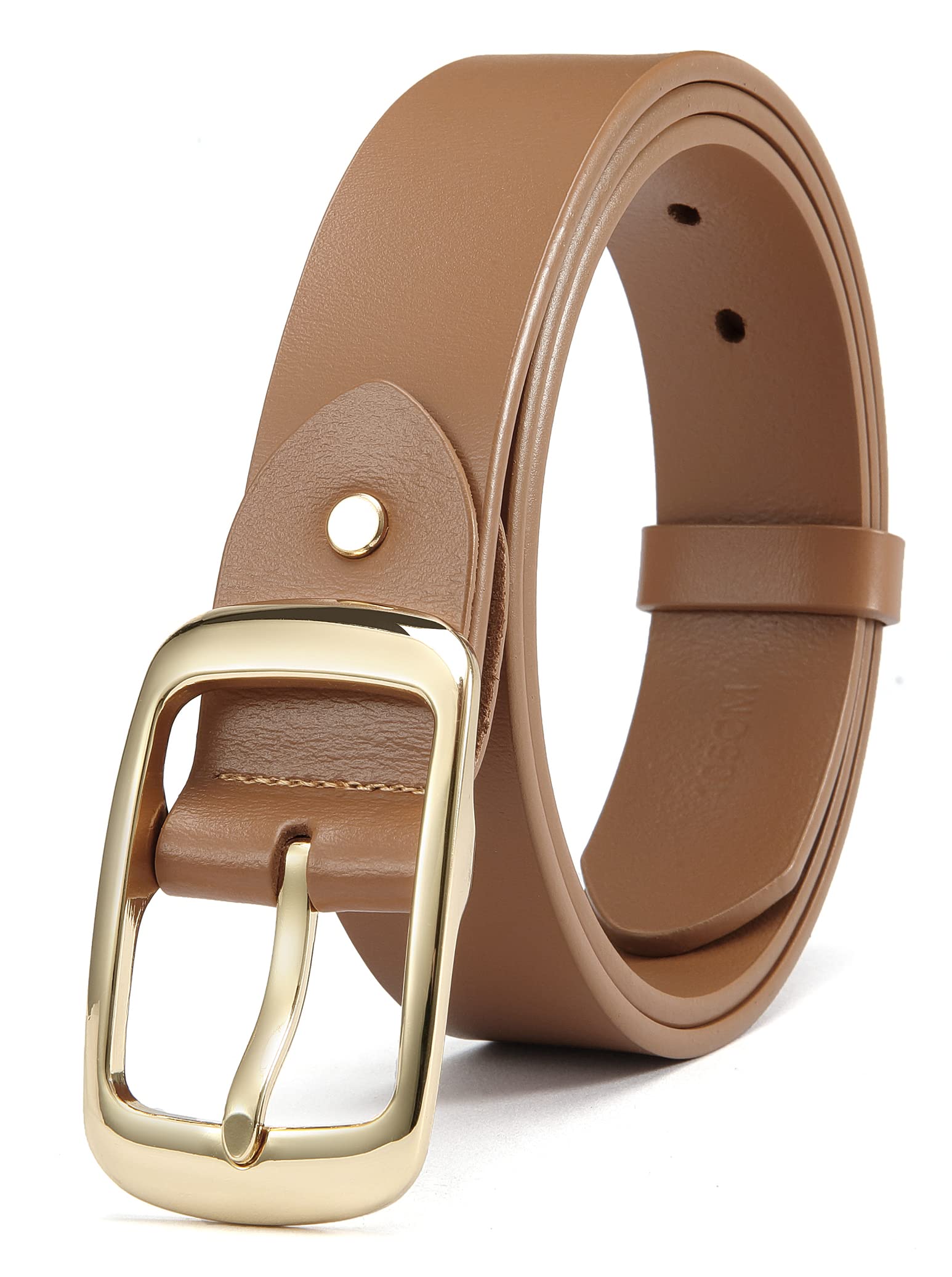 CHAOREN Womens Belts for Jeans - Brown Leather Belt Women 1.3" Width - Genuine Leather Crafted by Hand