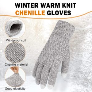 ONESING 2 Pairs Winter Gloves for Women Warm Womens Gloves with Touchscreen Fingers Knit Winter Gloves for Cold Weather