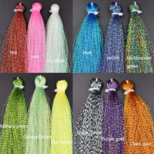 270 Strands 12 Best Color/Set Packs Crystal Flash Line Fly Fishing Tying Material Dry Flies (1-Crystal Flash Set A)