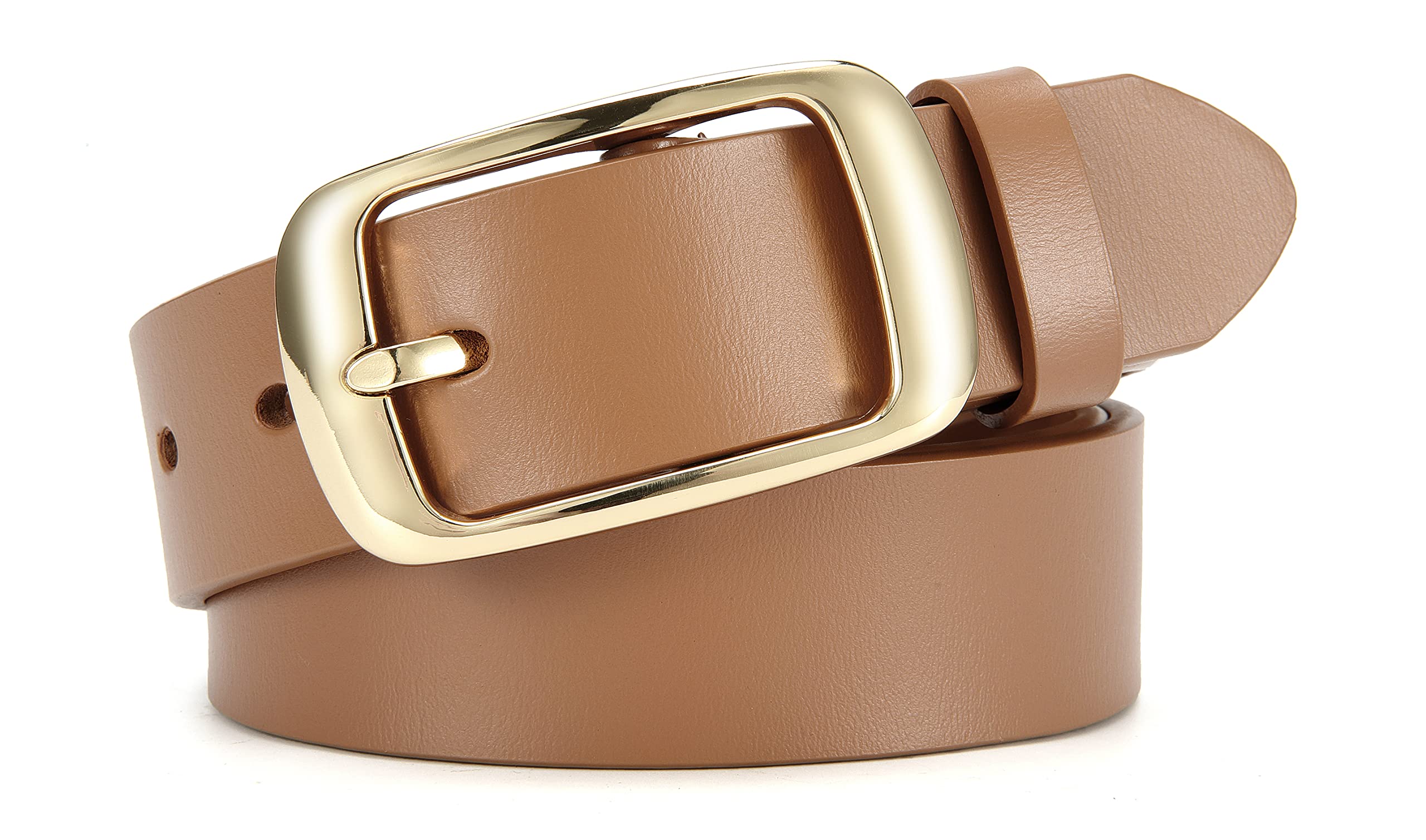 CHAOREN Womens Belts for Jeans - Brown Leather Belt Women 1.3" Width - Genuine Leather Crafted by Hand