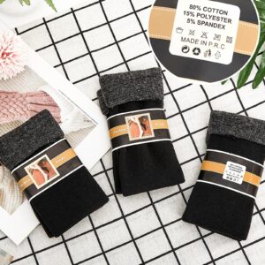 72 Pairs Thermal Socks Bulk Socks Thick Winter Socks Unisex One Size Socks for Men Women Homeless Care Package (Black,Medium)