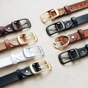 CHAOREN Womens Belts for Jeans - Brown Leather Belt Women 1.3" Width - Genuine Leather Crafted by Hand