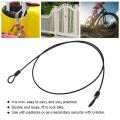 Bike Lock Cable, 100cm Stainless Steel Lock Wire, Security Loop Cable Professional Scooter Lock for U Lock, Padlock, Disc Lock (2mm Thick)(Black)