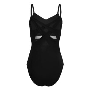 Kvysinly Women's Camisole Leotard Criss-cross Gymnastics Ballet Dance Bodysuit Dancewear One Piece Jumpsuit Black Small