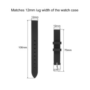 uxcell Soft Rubber Watch Band 12mm Width, Replacement Silicone Watch Strap, Black