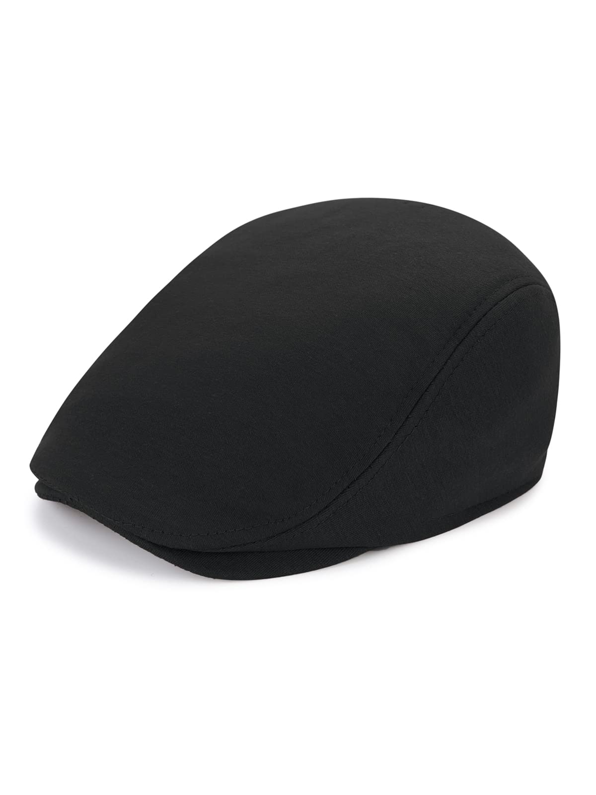 Newsboy Hats for Men Flat Cap Mens Driving Cabbie Cap Classic Soft Breathable Adjustable Fitted Hat Black Beret Mens