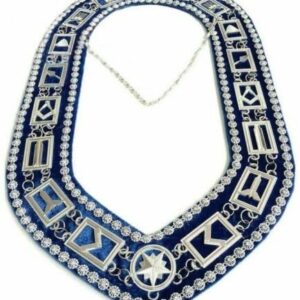 RIAZ IMPEX Masonic Regalia Blue Lodge Chain Collar with Rhinestone