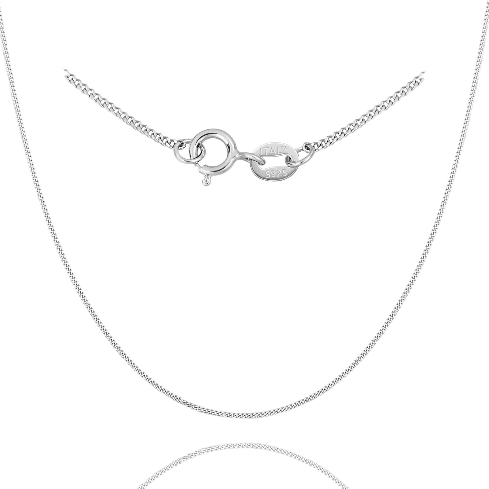 Bovickep 925 Sterling Silver Chain For Women, 18K Yellow/Rose/White Gold Plated 1mm Dainty Thin Necklaces, Fashion Chain Necklace for Every Day use. 16/18/20/22/24 inches