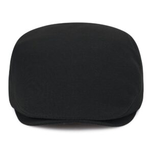 Newsboy Hats for Men Flat Cap Mens Driving Cabbie Cap Classic Soft Breathable Adjustable Fitted Hat Black Beret Mens