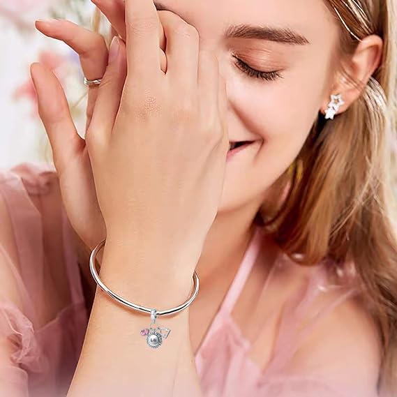 NanMuc Taurus Constellation Charm for Pandora Bracelets Horoscope Zodiac Sign May Birthstone Birthday Dangle Bead Daughter Mom Sister