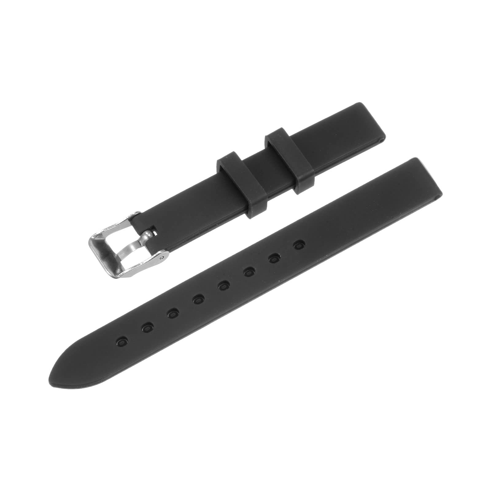 uxcell Soft Rubber Watch Band 12mm Width, Replacement Silicone Watch Strap, Black