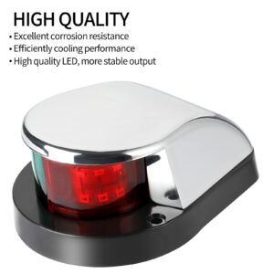 Huazu Boat Navigation Light, Bow Light Bi-Color LED Marine Navigation Light for Pontoon, Skiff, and Small Boat (Silver)