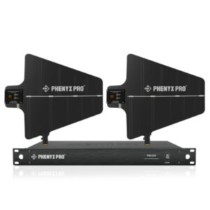 Phenyx Pro PAS-225X UHF Wireless Antenna Distribution System Bundle, Active Directional Antennas, 8 Outputs + 2 Cascade Ports, 160ft Long Coverage, for Stages and Live Shows