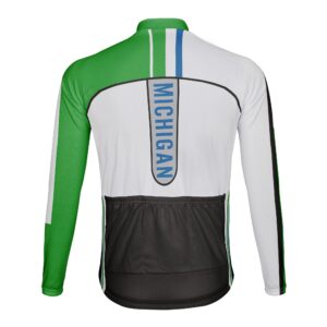 Custom Michigan Winter Thermal Fleece Men's Cycling Jersey Long Sleeve (ML100025-1, XL)