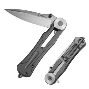 ALBATROSS Pocket Folding Knife, Tactical Knifes with Glass Breaker,Good for Outdoor Camping Hunting Fishing Hiking Survival, Gifts for Men FK052 (Gray)