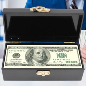 Black Acrylic Lockable Cash Box, Money Holder, Cash Organizer, Single Row Currency Tray, Money Storage Box