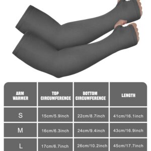 Newcotte 4 Pairs Warmers Thermal Arm Sleeves Warm Long Arm Cover with Thumb Holes for Adults Men Women Outdoor Sports(Medium)