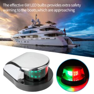 Huazu Boat Navigation Light, Bow Light Bi-Color LED Marine Navigation Light for Pontoon, Skiff, and Small Boat (Silver)