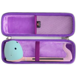 fblfobeli portable hard carrying case compatible with otamatone electronic musical instrument portable synthesizer, eva travel organizer storage bag (green&purple)