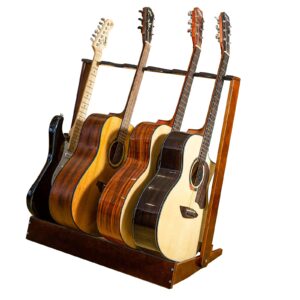 verovita guitar stand rack for multiple guitars, 6 holder wood guitar stand folding guitar rack for classical acoustic, electric, bass guitar display