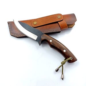 Handmade Steel Hunting Knife - Leather Knife Sheath - Tactical Fixed Blade Bushcraft Knife , Knives Men , Survival Knife , Camping Knife , Full Tang Blade