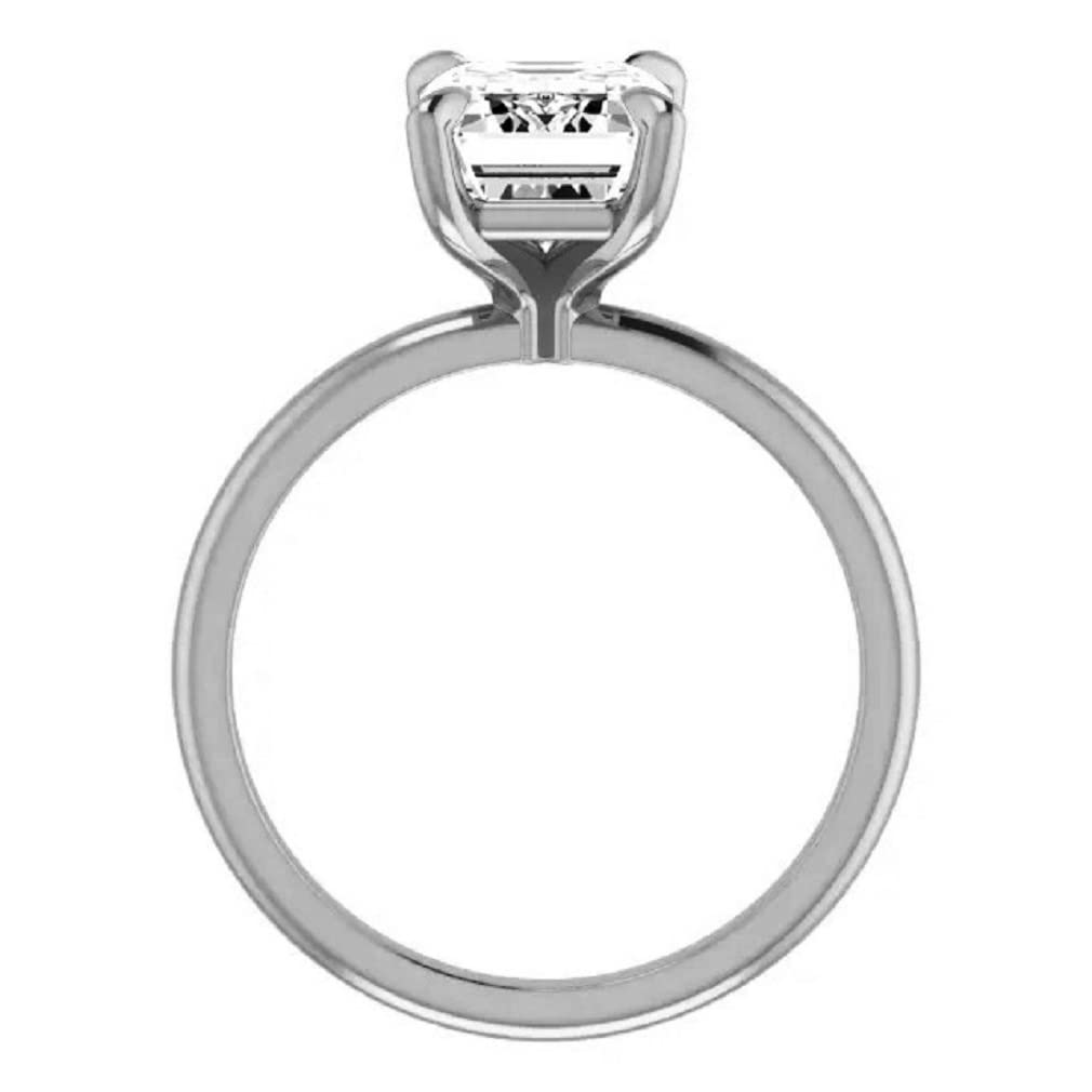 Solitaire Moissanite Engagement Ring Set, 2 CT Radiant Cut Moissanite Bridal Wedding Rings Set for Women, Anniversary/Propose Gifts for Her, VVS1 Colorless, 10K 14K 18K Solid White Gold