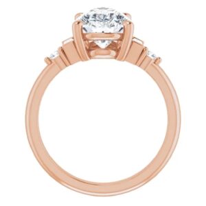 14K Gold Handmade 5 CT Pear Cut VVS1 Colorless Moissanite Engagement Rings for Women Bridal Set Moissanite Wedding Rings for Gifts (Rose Gold, 6.5)