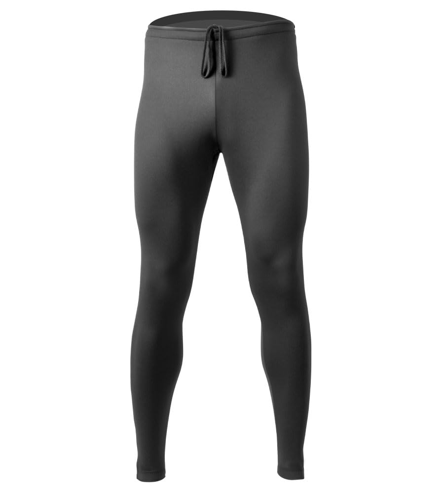 AERO|TECH|DESIGNS | Men's USA Classic Thermal Fleece Unpadded Workout Tights | Black | Tall Fit | Large