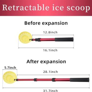 DECOHS Adjustable Ice Fishing Skimmer Scoop-Winter Ice Fishing Scooper with Long Handle-Ice Fishing Gear for Scooping out Ice While Fishing