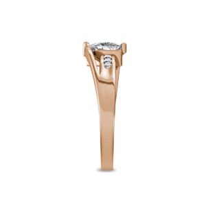 Trillion Cut Forever Brilliant Moissanite & Diamond 1 ctw Women Engagement Ring 14K Rose Gold-6.0