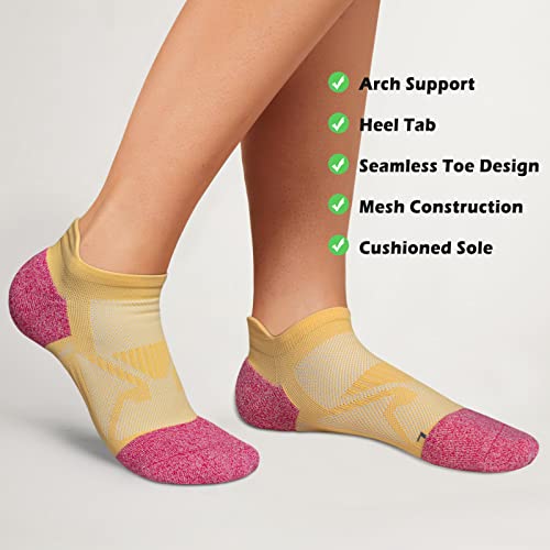 Gonii Ankle Socks Womens Running No Show Socks Compression Athletic Low Socks 5-Pairs