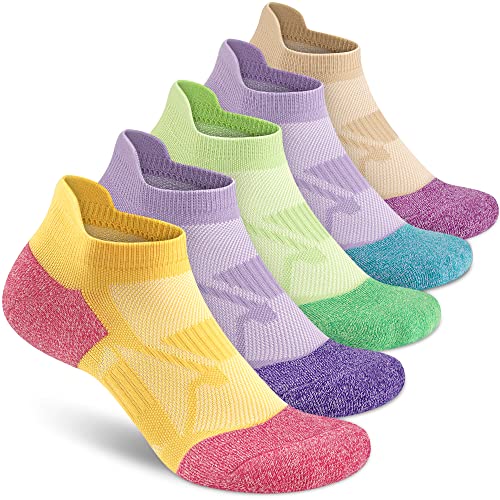 Gonii Ankle Socks Womens Running No Show Socks Compression Athletic Low Socks 5-Pairs