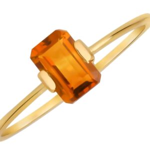 YoTreasure Natural Healing Stone Citrine Ring 14K Yellow Gold Women Jewelry