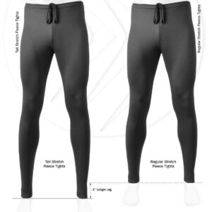 AERO|TECH|DESIGNS | Men's USA Classic Thermal Fleece Unpadded Workout Tights | Black | Tall Fit | Large