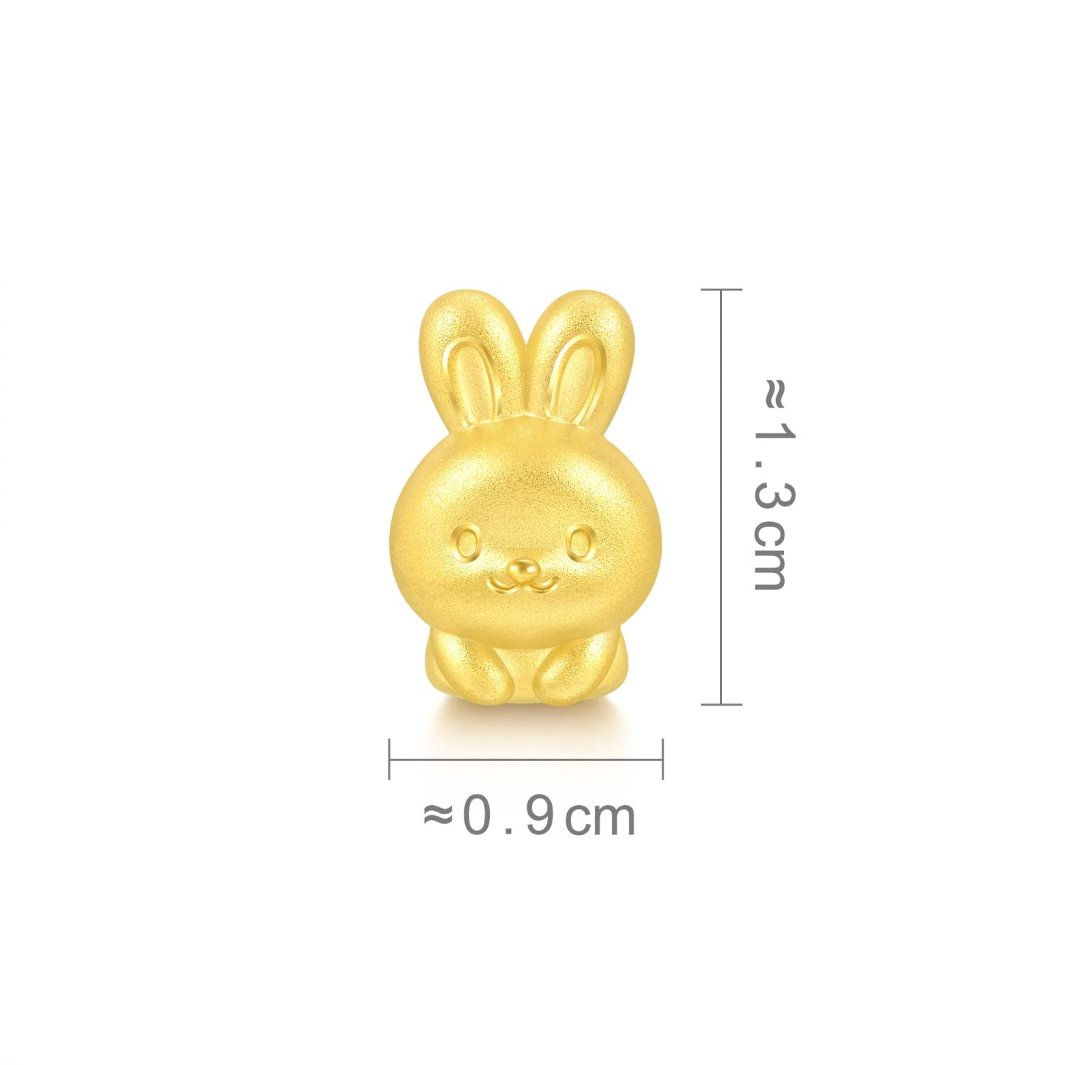 CHOW SANG SANG 999 24K Solid Gold Mini Charm Chinese Zodiac Lovely Cute Animal Mini Charm Blessing Bracelet for Women 93694C (Rabbit)