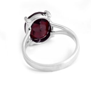 6.10 Ct Natural Red Garnet Gemstone Engagement Anniversary Ring in 925 Sterling Silver