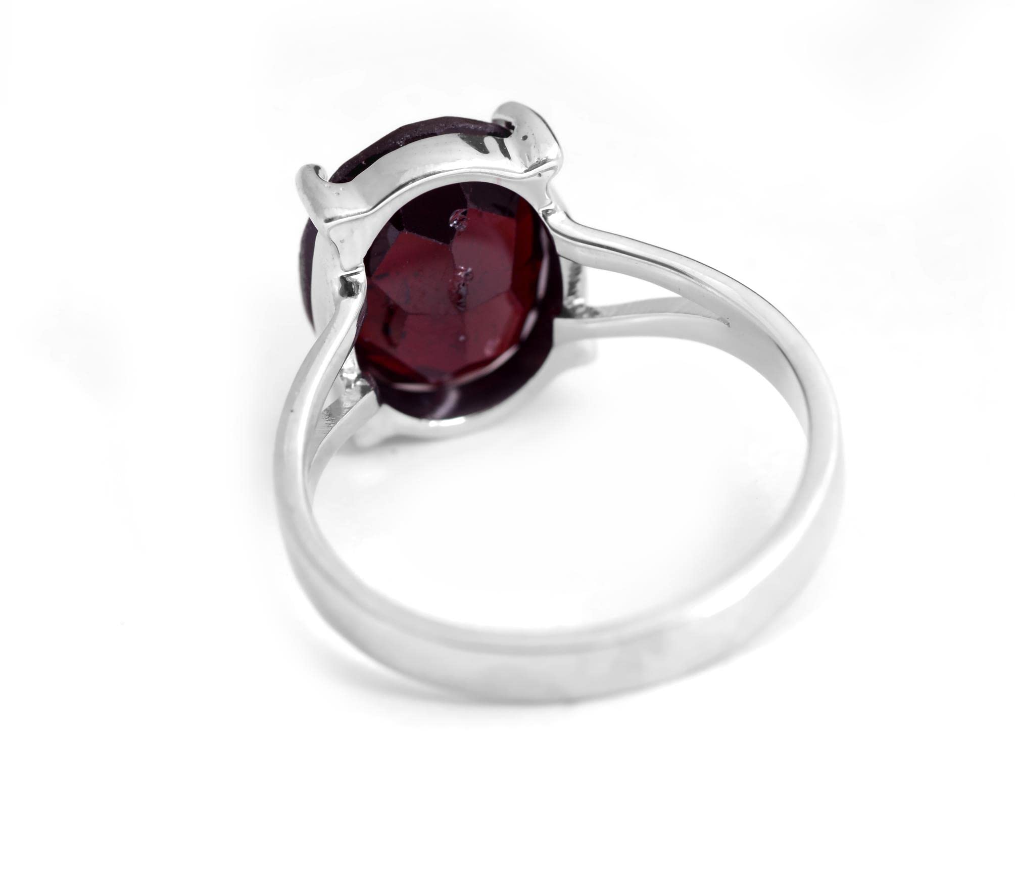 6.10 Ct Natural Red Garnet Gemstone Engagement Anniversary Ring in 925 Sterling Silver