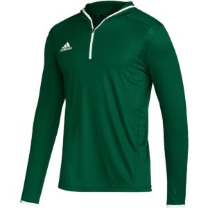 adidas Team Issue Mens Long Sleeve Hooded Tee 2XL Dark Green-White